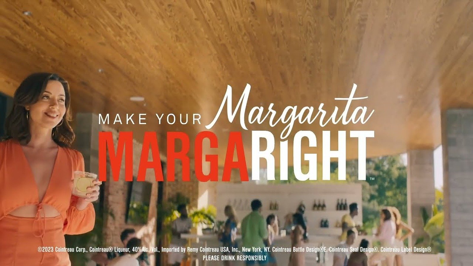 Cointreau "Make your margarita MargaRight" campaign creative with Aubrey Plaza